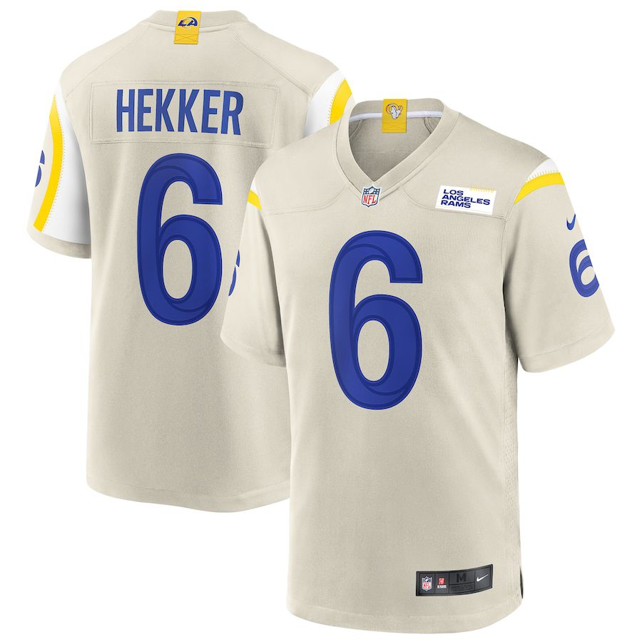 Men Los Angeles Rams 6 Johnny Hekker Nike Cream Game NFL Jersey